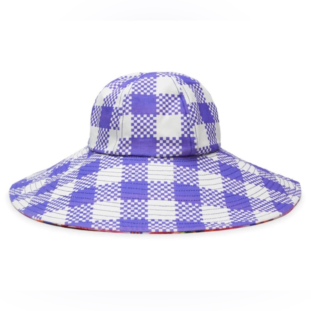 Hattie x Gorman Poppy Gingham Floppy Hat - Picture 3 of 10